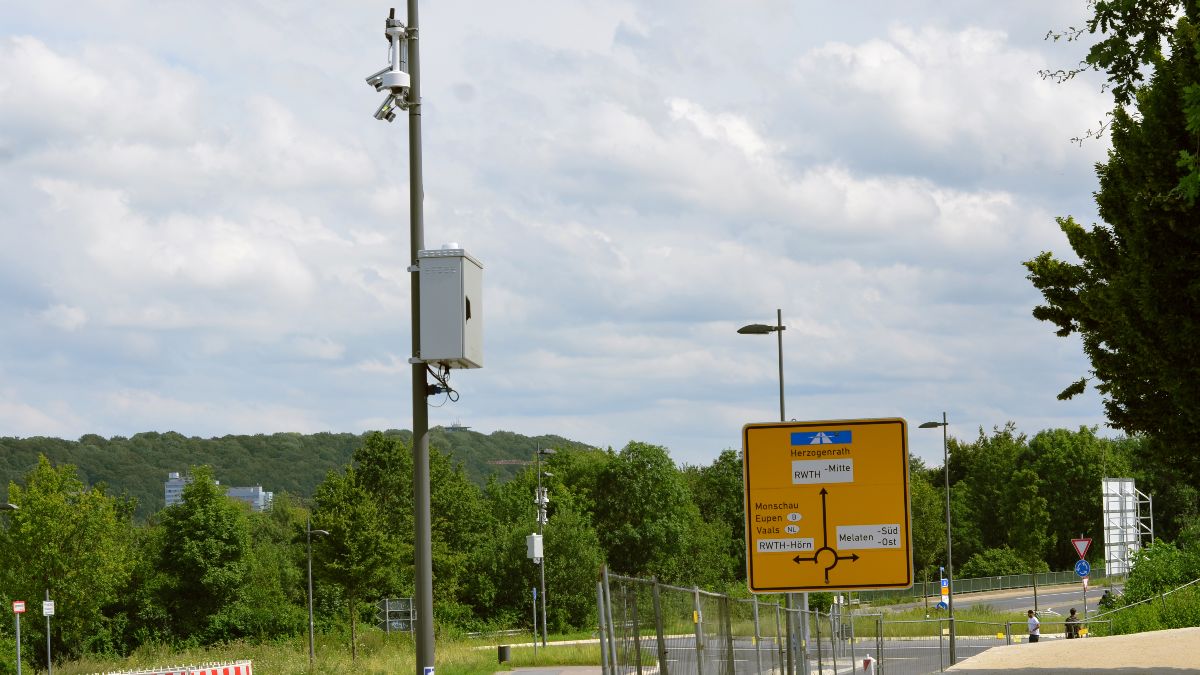 ACCorD-Testfeld in Aachen mit Kreisverkehr